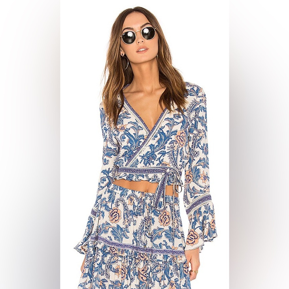 Spell Ettienne Wrap Blouse and Mini Skirt Set
